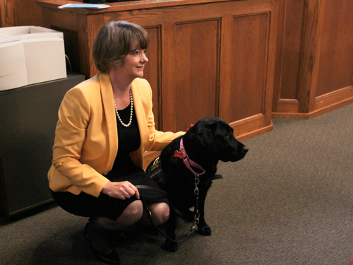 Judge Bonner and therapy dog